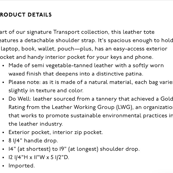 Madewell Medium Transport Tote - Cranberry/Burgundy Color - Picture 6 of 6